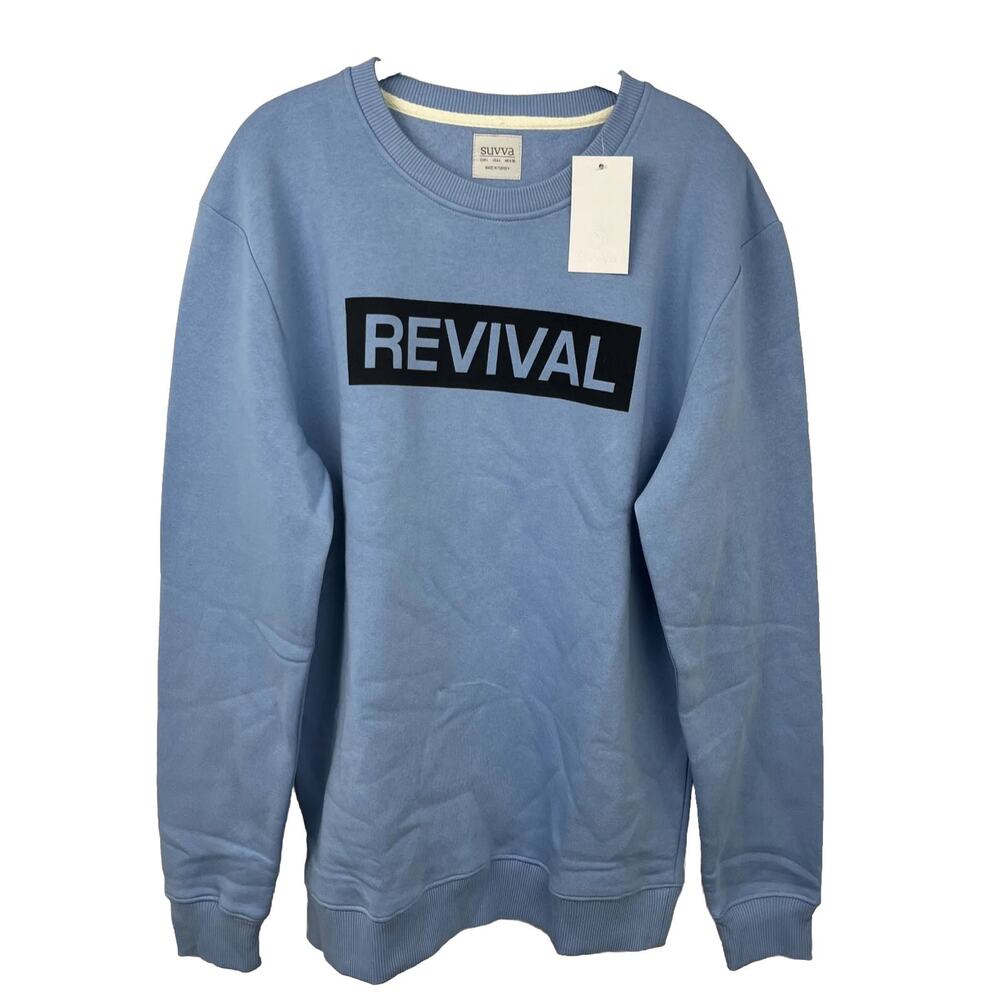 SUVVA 'REVIVAL' Adult Light Blue Crewneck Sweatshirt Pullover Size Large NWT - Picture 2 of 8